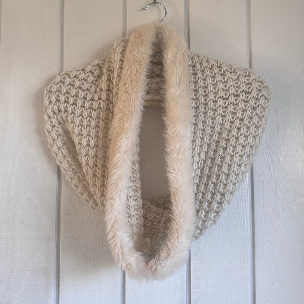 Charming Charlie Cream Knit Infinity Scarf